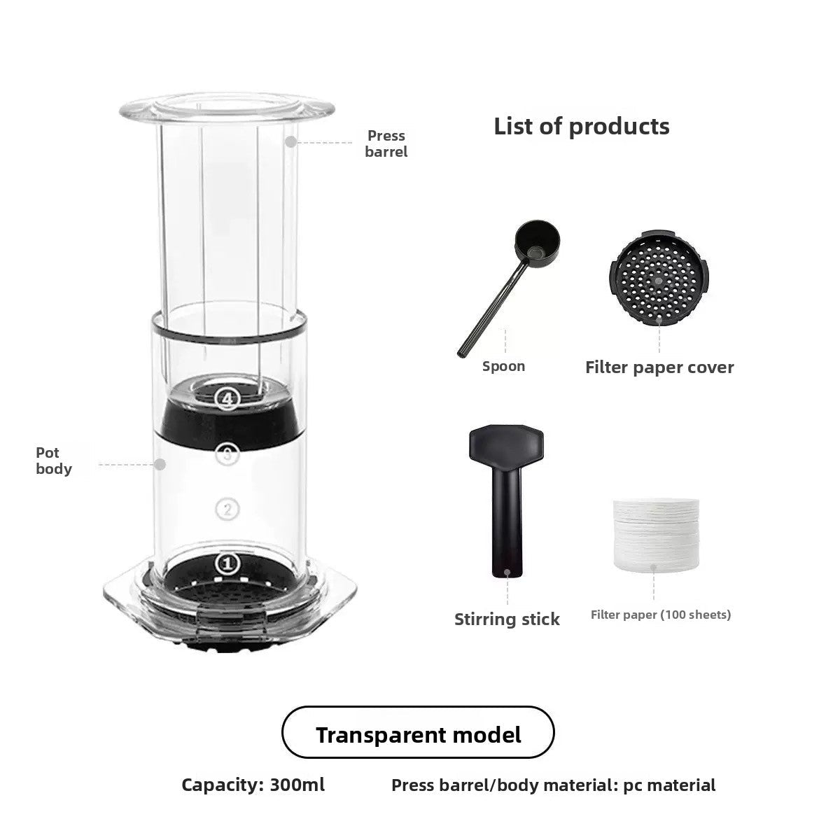 Hand-press coffee maker - NovaNest