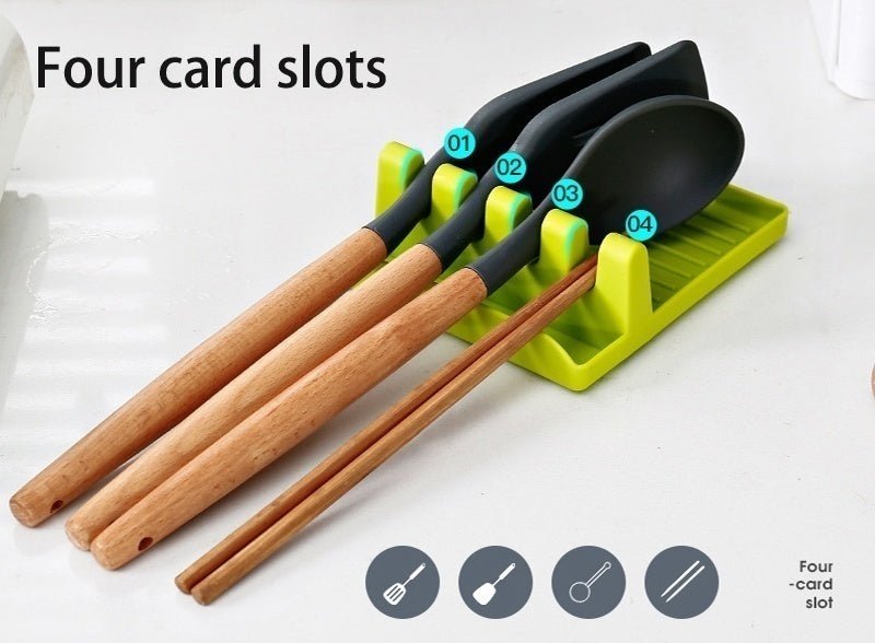 Non-Slip Kitchen Utensil Holder — Spoon & Spatula Rack - NovaNest