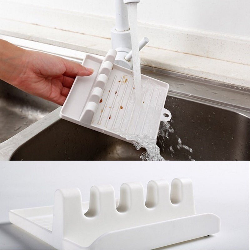 Non-Slip Kitchen Utensil Holder — Spoon & Spatula Rack - NovaNest