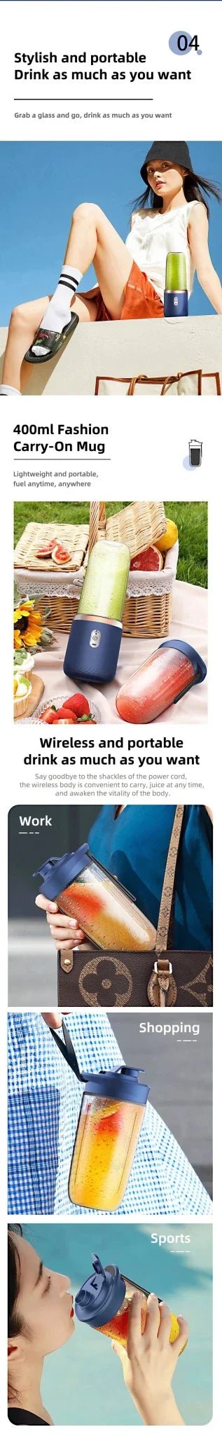 Portable USB Mini Juicer — Blend Fresh Smoothies Anywhere - NovaNest