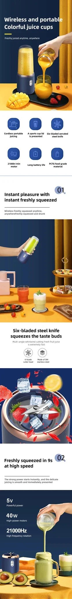 Portable USB Mini Juicer — Blend Fresh Smoothies Anywhere - NovaNest